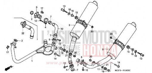 SILENCIEUX D'ECHAPPEMENT VTR1000SP6 de 2006